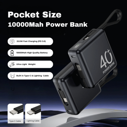 Pocket-Size 10000mAh Fast Charging Power Bank – Bangladesh (Model: Juyou 20000M)