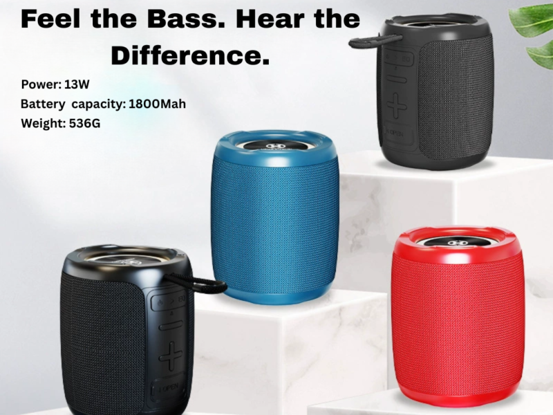 HA09 13W High-Power Bluetooth Speaker 13W– Big Bass, RGB Light, 1800mAh Battery, Portable Outdoor Speaker