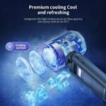 K801 Ice Cooling Turbo Fan – 4000mAh Rechargeable Portable Fan | 1–200 Speed | Foldable Handheld Mini Fan BD - Image 6