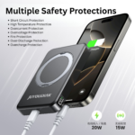 Jyoudian MagSafe Magnetic Wireless 10000Mah Power Bank with 360° Rotating Stand — 2-in-1 Wireless & Wired Charging, Apple Watch Compatible - Image 3