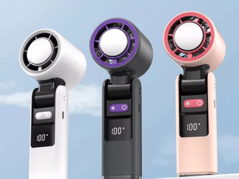 K801 Ice Cooling Turbo Fan – 4000mAh Rechargeable Portable Fan | 1–200 Speed | Foldable Handheld Mini Fan BD