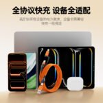 240W 4-in-1 Magnetic Fast Charging Cable — Lightning & USB-C, Self-Coiling, Heavy-Duty Braided, 1m (Black Color) - Image 3