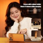 240W USB-C Fast Charging Cable with Foldable Phone Stand — Braided Type-C to Type-C, 90° Elbow Design, Compatible with iPhone 15–17 & All Android Devices (1.5M, Black) - Image 2