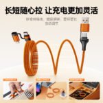 240W 4-in-1 Magnetic Fast Charging Cable — Lightning & USB-C, Self-Coiling, Heavy-Duty Braided, 1m (Black Color) - Image 2