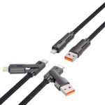 100W 4-in-1 Rotating Fast Charging Cable — USB-C & Lightning, Dual-Ended, Nylon Braided, 2m - Image 6