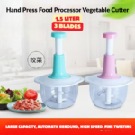 Hand Press Food Processor Veg Cutter – 1.5L Manual Chopper | Best Price in Bangladesh