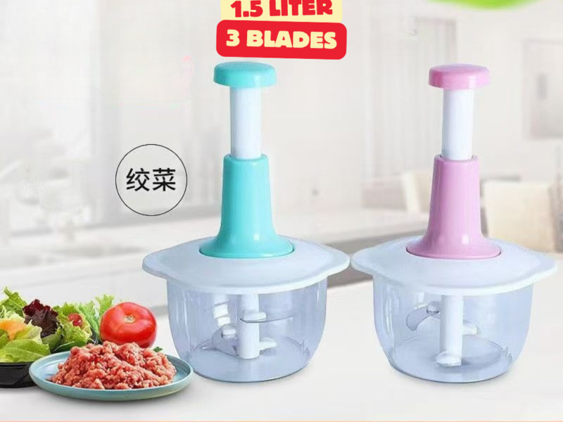 Hand Press Food Processor Veg Cutter – 1.5L Manual Chopper | Best Price in Bangladesh