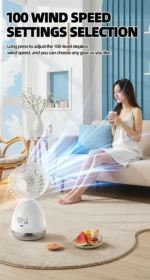 DP-7647 Portable Misting Fan — ন্যানো মিস্ট কুলিং, 4000mAh ব্যাটারি ও LED নাইট লাইট সহ (Duration Power - 7647) - Image 3