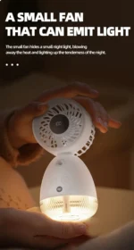 DP-7647 Portable Misting Fan — ন্যানো মিস্ট কুলিং, 4000mAh ব্যাটারি ও LED নাইট লাইট সহ (Duration Power - 7647) - Image 4