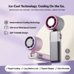 X-11 Foldable Semiconductor Cooling Fan | 3600mAh Battery | 199-Speed | Type-C | Portable Handheld Mini Fan - Image 3