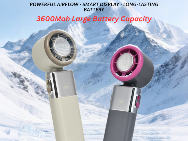 X-11 Foldable Semiconductor Cooling Fan | 3600mAh Battery | 199-Speed | Type-C | Portable Handheld Mini Fan
