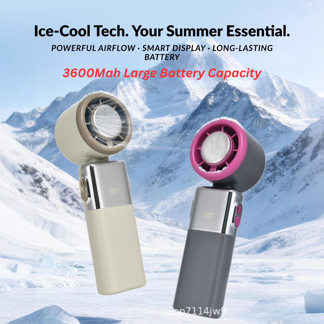 Upgraded Airflow & Wind Speed Subheadline 5-Speed Settings for Maximum Cooling Comfort (3) X-11 Foldable Semiconductor Cooling Fan | 3600mAh Battery | 199-Speed | Type-C | Portable Handheld Mini Fan - Image 1