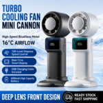 F11 Handheld Ice Cooling Turbo Fan – 4000mAh Rechargeable Portable Cooling Fan with Digital Display
