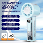 X20 Turbo Handheld Fan 4000mAh | Ice Cooling | 13000 RPM - Image 2